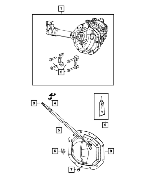 Front Axle;  Housing, Differential and Vent for 2009 Chrysler Aspen #1