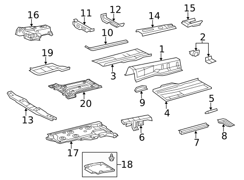 Floor & Rails for 2015 Lexus LS460 #0