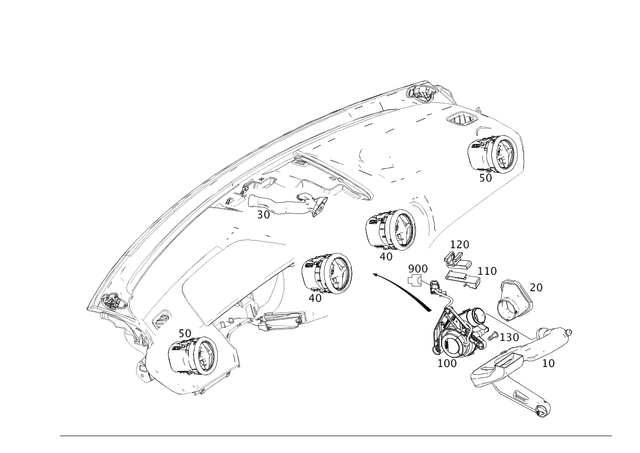 2318310346 - Heating and Ventilation: Air Duct for Mercedes-Benz: SL400, SL450, SL550, SL63 AMG, SL65 AMG Image image