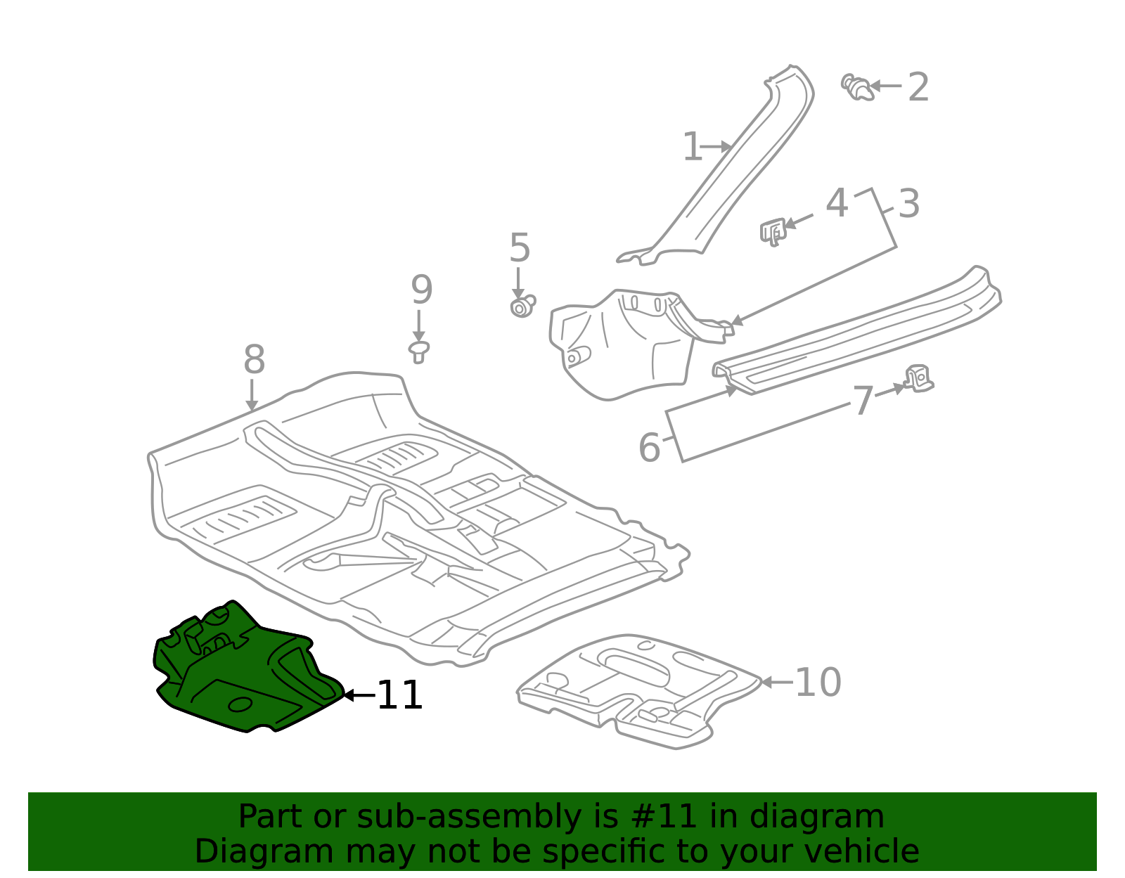 2000-2005 Toyota MR2 Spyder Floor Pan Insulator 58562-17011 | OEM Parts ...
