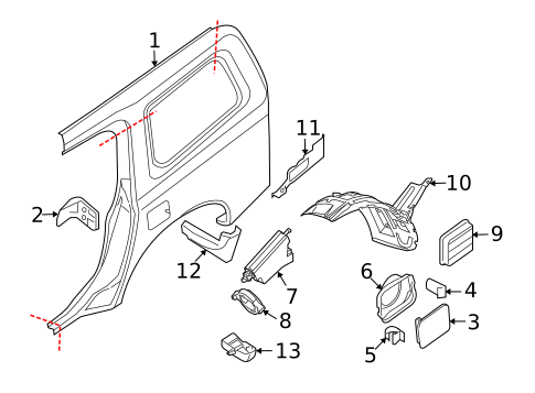 Exterior Trim - Quarter Panel for 2012 Nissan Pathfinder #0
