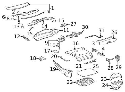 Interior Trim - Rear Body for 2007 Lexus SC430 #0
