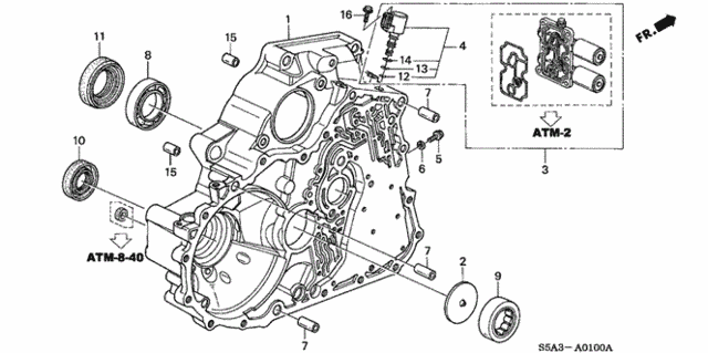 AT Torque Converter Housing for 2001 Honda Civic #0