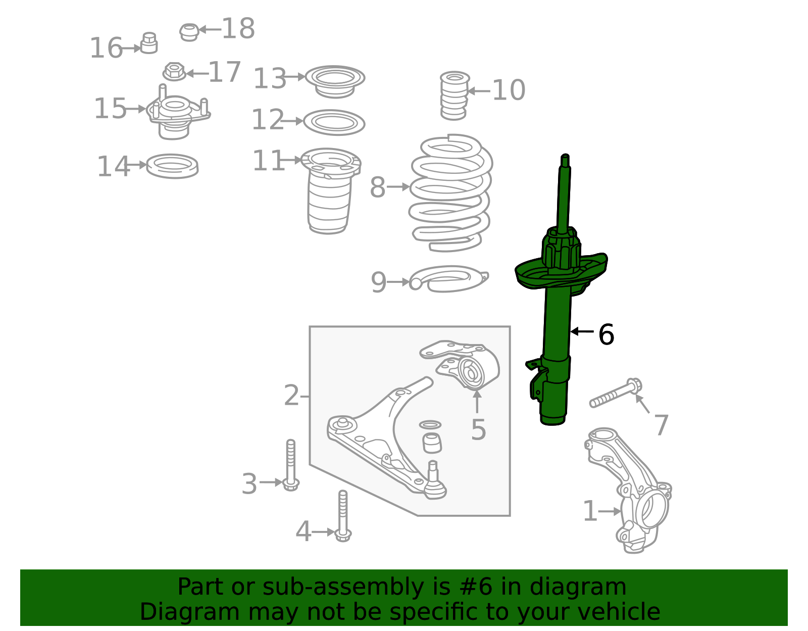 51621-TG7-A01 - 2016-2022 Honda Pilot - Shock Absorber Unit L