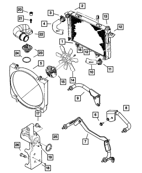 Radiator and Related Parts for 2004 Dodge Ram 2500 #2