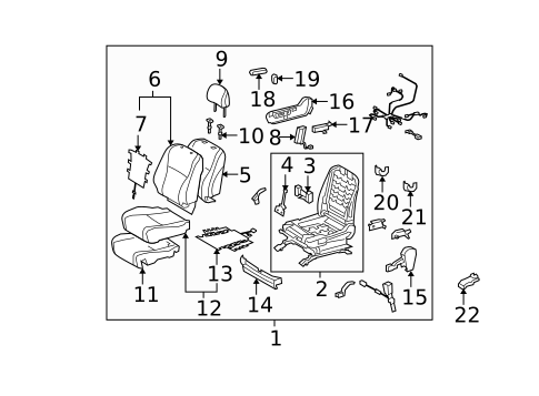 Passenger Seat Components for 2010 Toyota Highlander #4