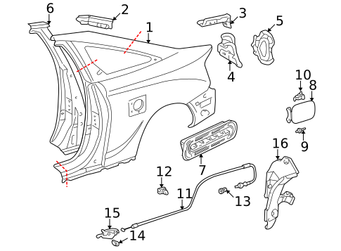 Fuel Door for 2000 Toyota Celica #0