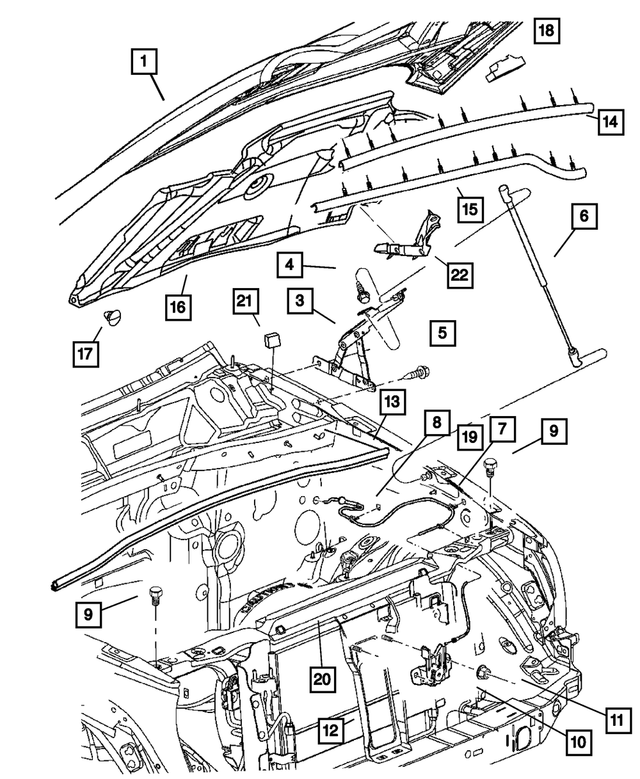 55176928AE - Body Sheet Metal Except Doors: Hood Hinge, Right for Mopar Image