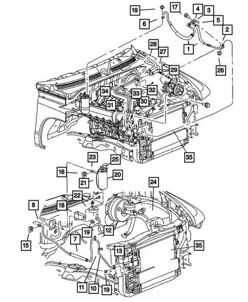 Air Conditioner and Heater Plumbing for 2001 Dodge Dakota #2