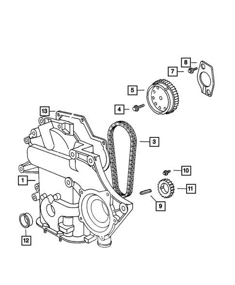 Timing Chain and Cover for 2001 Dodge Caravan #0