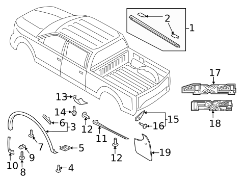 Exterior Trim - Pick UP Box for 2017 Ford F-350 Super Duty #1