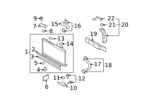 Radiator & Components for 2009 Subaru Forester #1