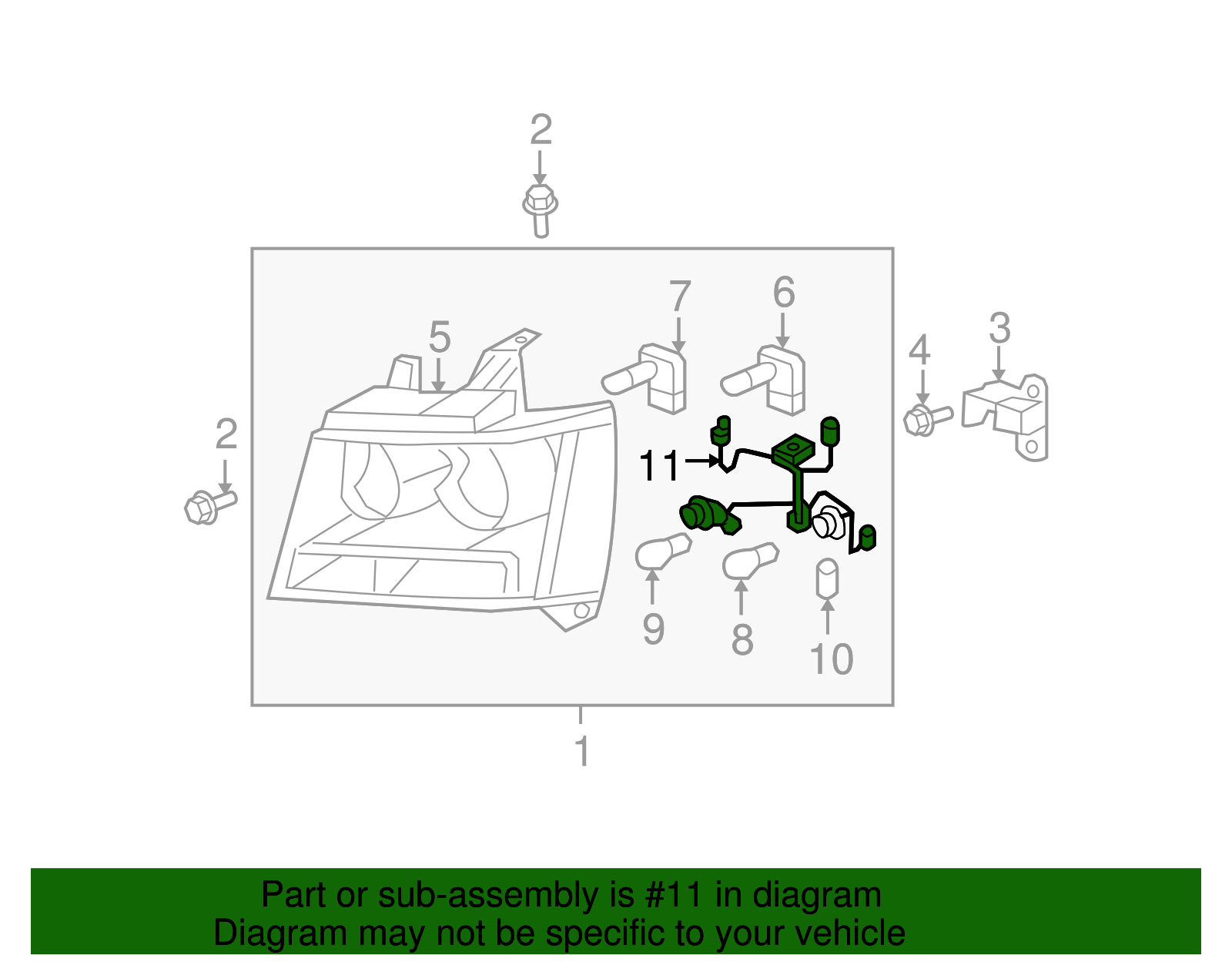 2007-2014 Chevrolet Headlamp Wiring Harness 15950809 | Auto Parts Express