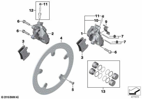 Front Wheel Brake for 2021 BMW-Motorrad R nineT #1