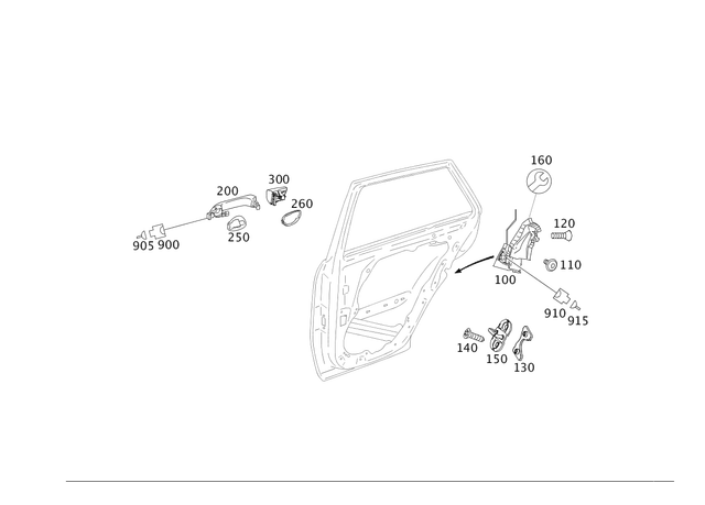 1647302635 - Rear Doors: Door Lock for Mercedes-Benz Image image