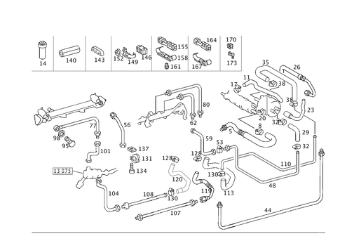 Fuel Lines, Gasoline Vehicles for 1997 Mercedes-Benz C 280 #1