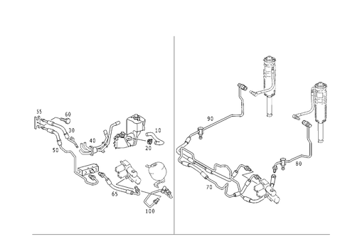 Line Arrangement of Hydraulic System for 1999 Mercedes-Benz CL500 #0