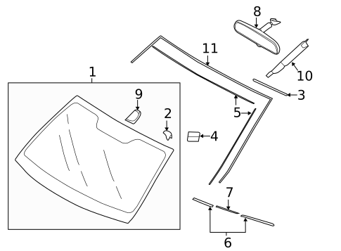 Glass - Windshield for 2018 Subaru Outback #0