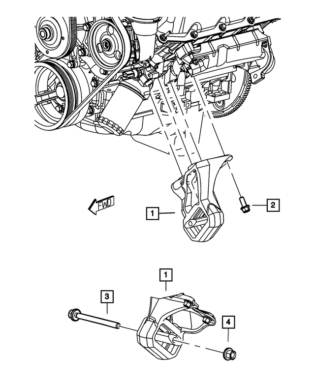 52855713AA - 3.7L Gas; Engine: Engine Mount Insulator, Left Side for Mopar Image