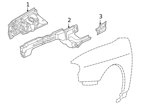 Structural Components & Rails for 2001 Hyundai XG300 #0