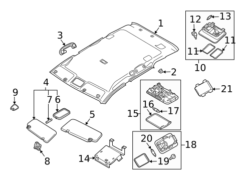 Interior Trim - Roof for 2007 Nissan Murano #1
