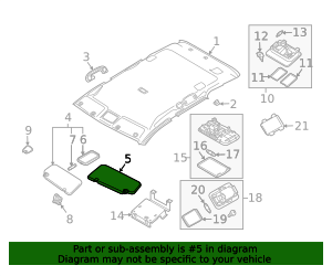 2006-2007 Nissan Murano Sun Visor 96401-CC22D | OEM Parts Online