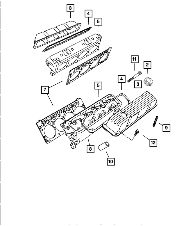 53020612AC - Engine 5.9L Eight Cylinder: Cylinder Head Cover for Mopar Image