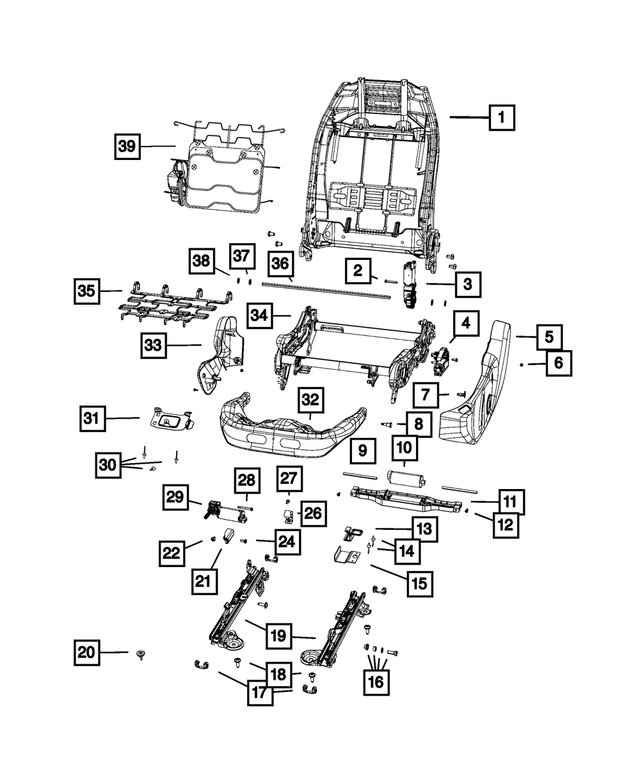 68472071AA - Interior Trim: Front Seat Back Frame for Mopar Image