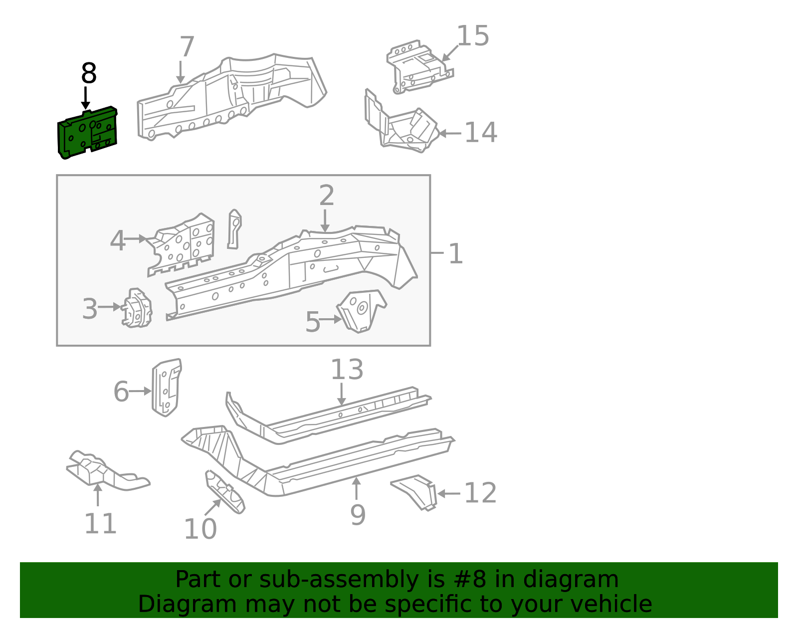 2009-2013 Toyota Corolla Frame Side Member Reinforcement 57113-13010 ...