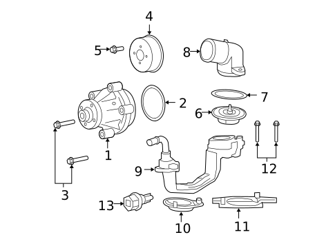 Thermostat & Housing for 2010 Ford F-350 Super Duty #0