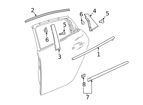 Exterior Trim - Rear Door for 2017 Buick LaCrosse #0