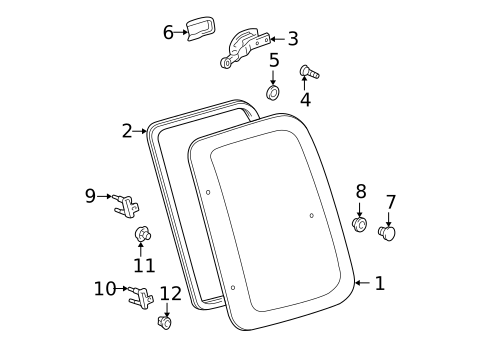 Side Glass for 1996 Toyota Tacoma #0