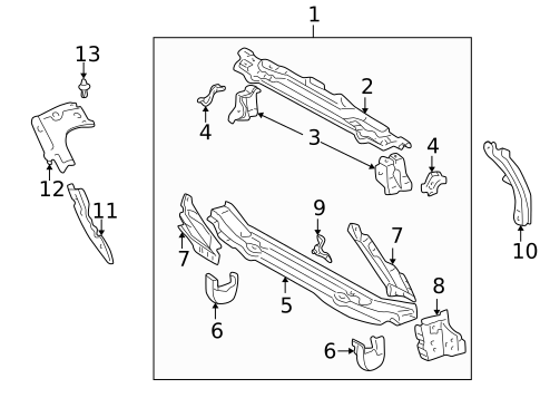 Radiator Support for 2000 Toyota Celica #0