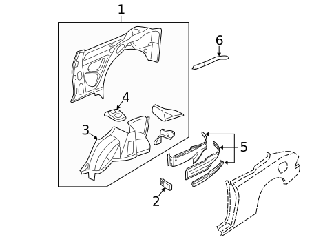 Inner Structure for 1998 Chevrolet Cavalier #1