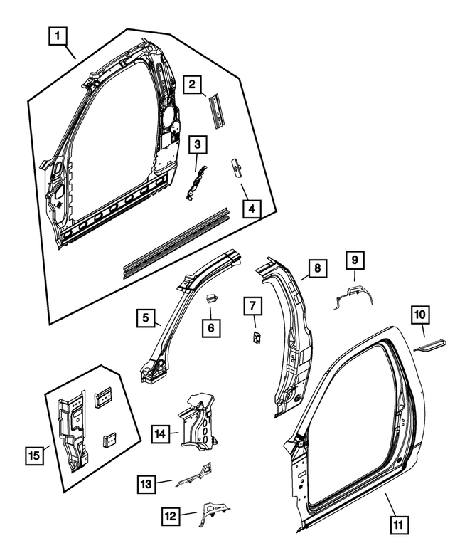 55112440AA - Body Sheet Metal Except Doors: A Pillar Baffle for Mopar Image