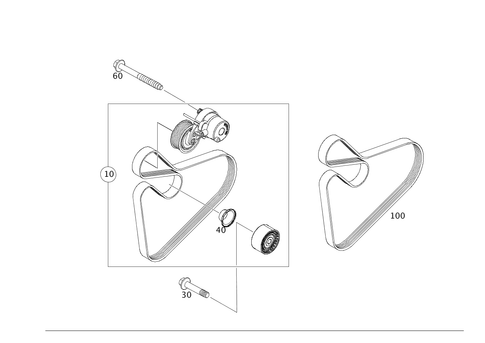 V-Belt, Belt Tightener, Sheave Pulley for 2009 Smart Fortwo #0