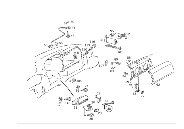 1296890191 - : Glove Compartment Housing for Mercedes-Benz: 300SL, 500SL Image