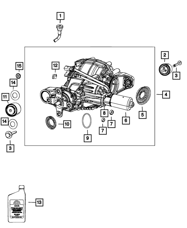 68204412AA - Rear Axle; 230 MM; Differential and Drive Line: Rear Axle Differential for Mopar Image
