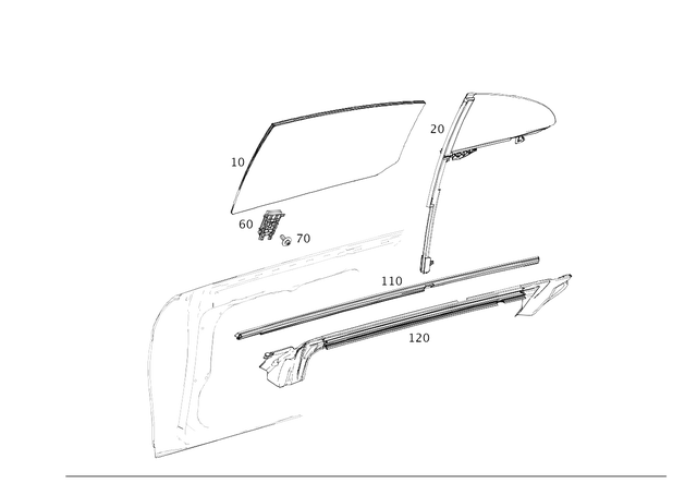 2577352800 - Rear Doors: Sealing Rail for Mercedes-Benz Image image