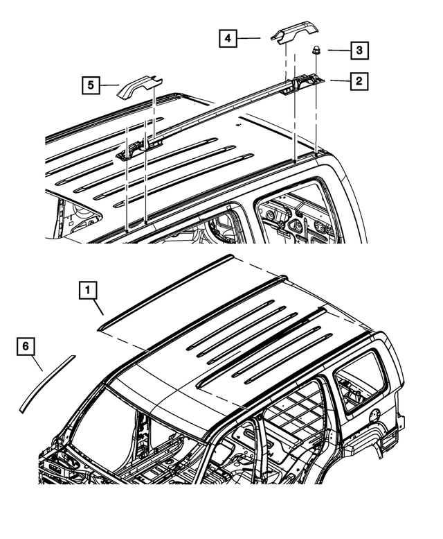 55157421AC - Body Sheet Metal Except Doors: Luggage Rack Side Rail, Left for Mopar Image image