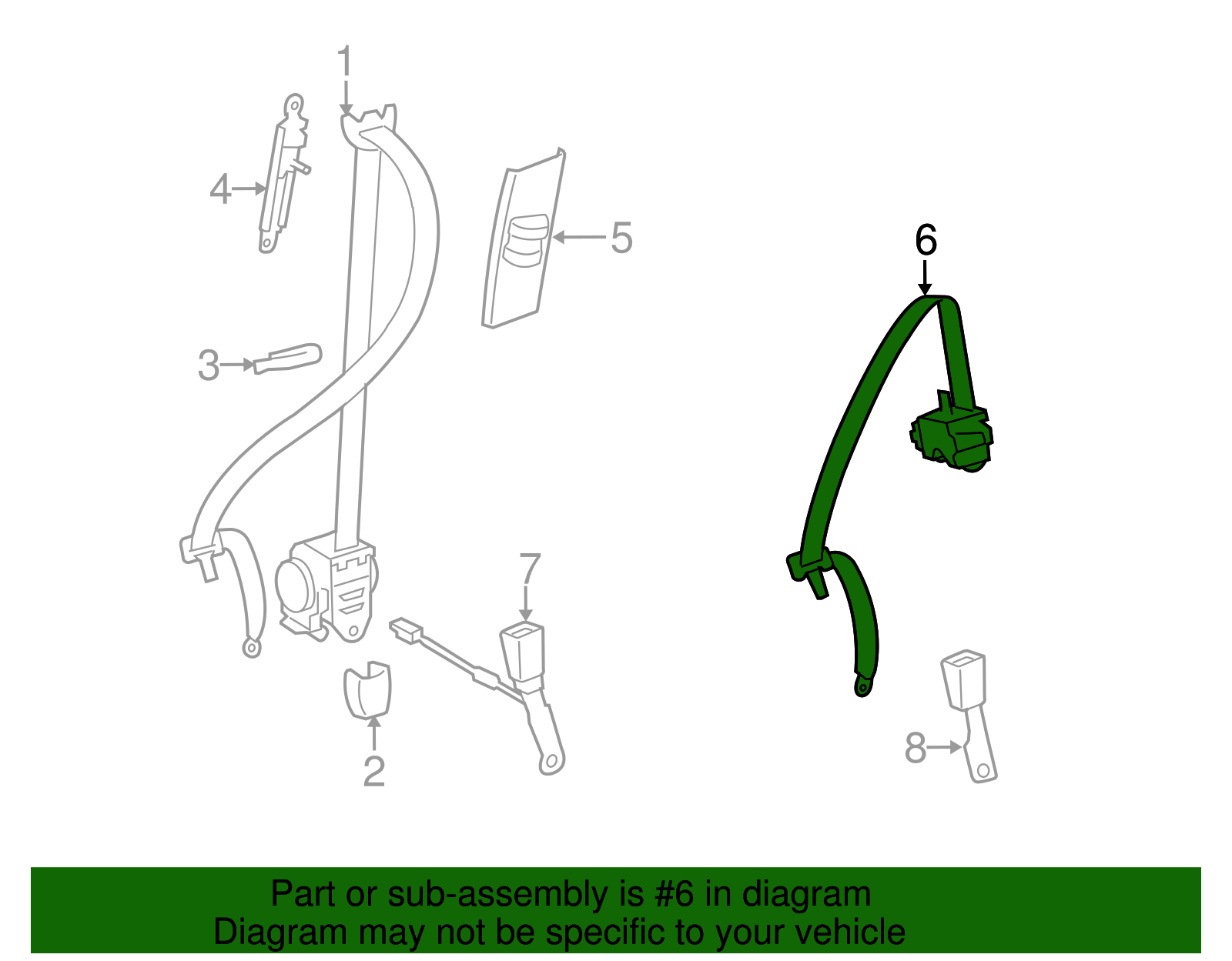 2008-2017 Toyota Tundra Lap & Shoulder Belt 73301-0C041-C0 | Toyota ...