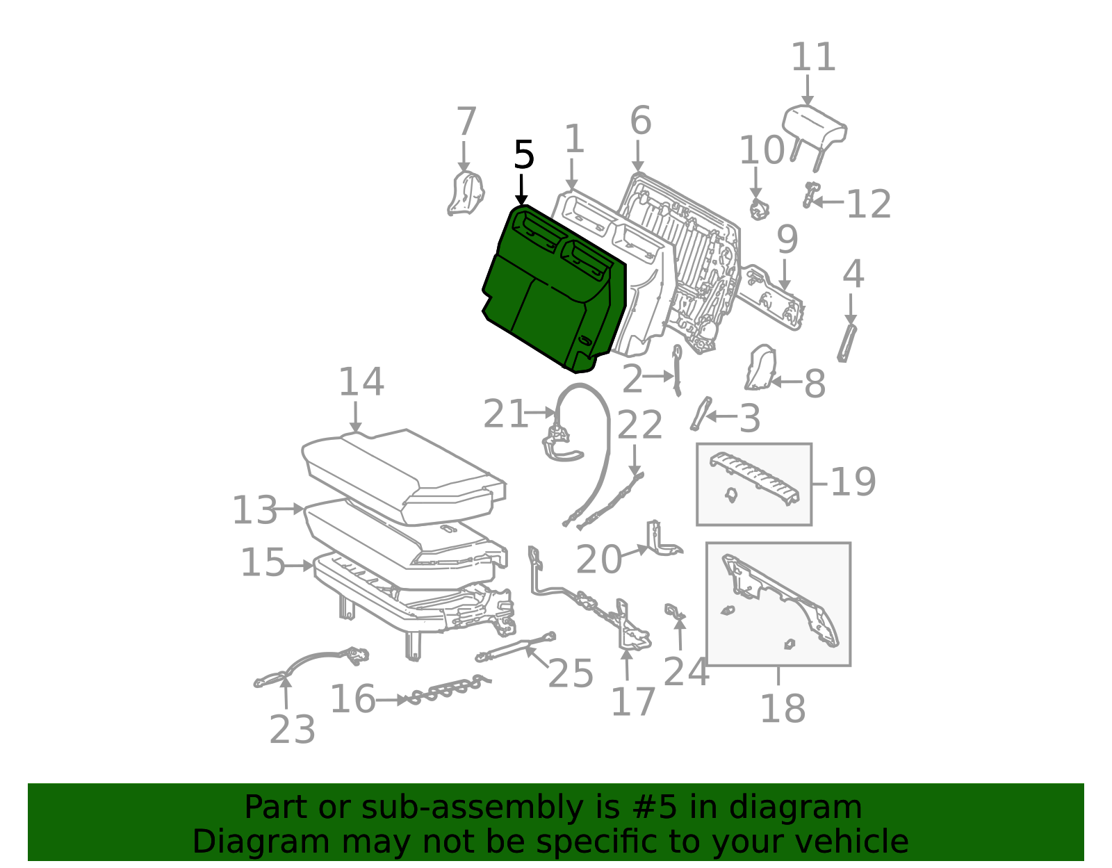 2006 Toyota Sienna Seat Back Cover 79024-08170-E2 | Toyota Parts Center