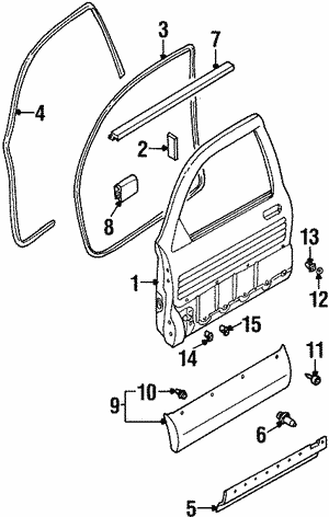 1999-2001 Isuzu VehiCROSS Weatherstrip 8971431152 | Isuzu