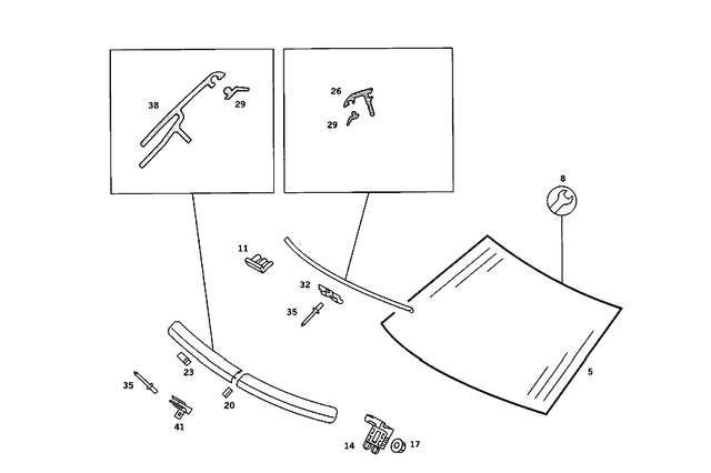 2016710710 - Windows: Windshield for Mercedes-Benz: 190, 190D, 190E Image image
