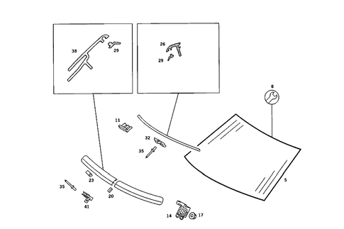 Windshield for 1990 Mercedes-Benz 190E #1