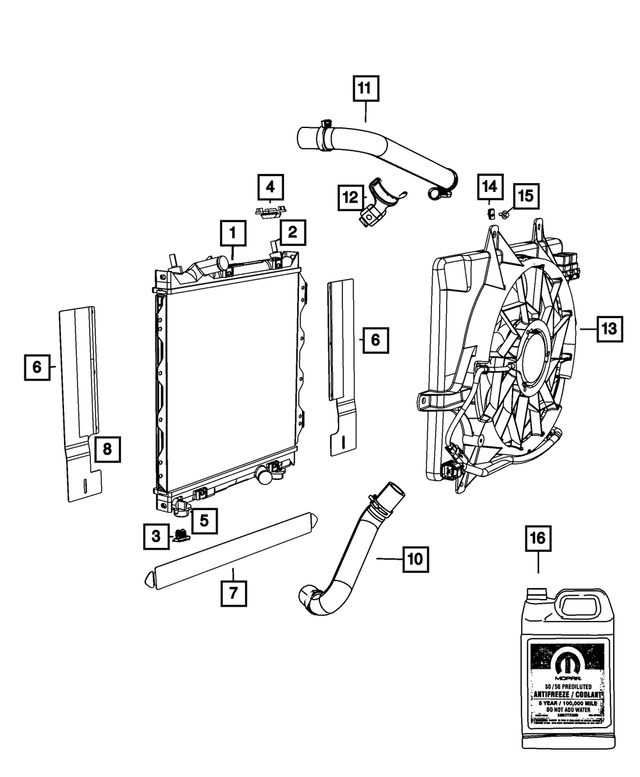 « 5278200AC – Cooling : Radiateur Isolateur, Supérieur pour Mopar Image »