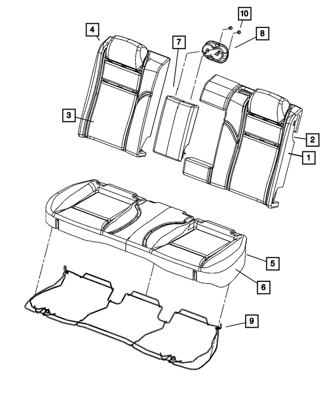 5RU33JRRAA - : Rear Seat Cushion Cover for Mopar Image