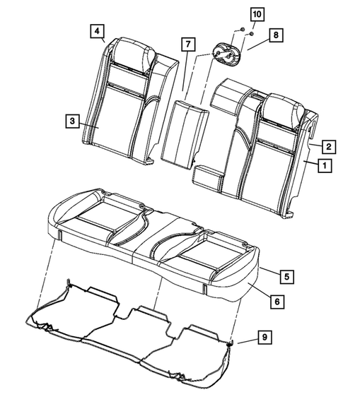 Rear Seats - Second Row for 2014 Dodge Challenger #1