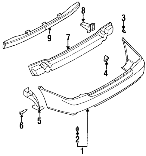 Bumper & Components - Rear for 1997 Nissan Sentra #0