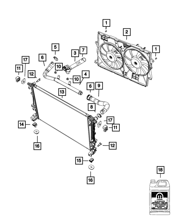 « 4596498AA – Cooling : Flexible Étrier pour Mopar Image »